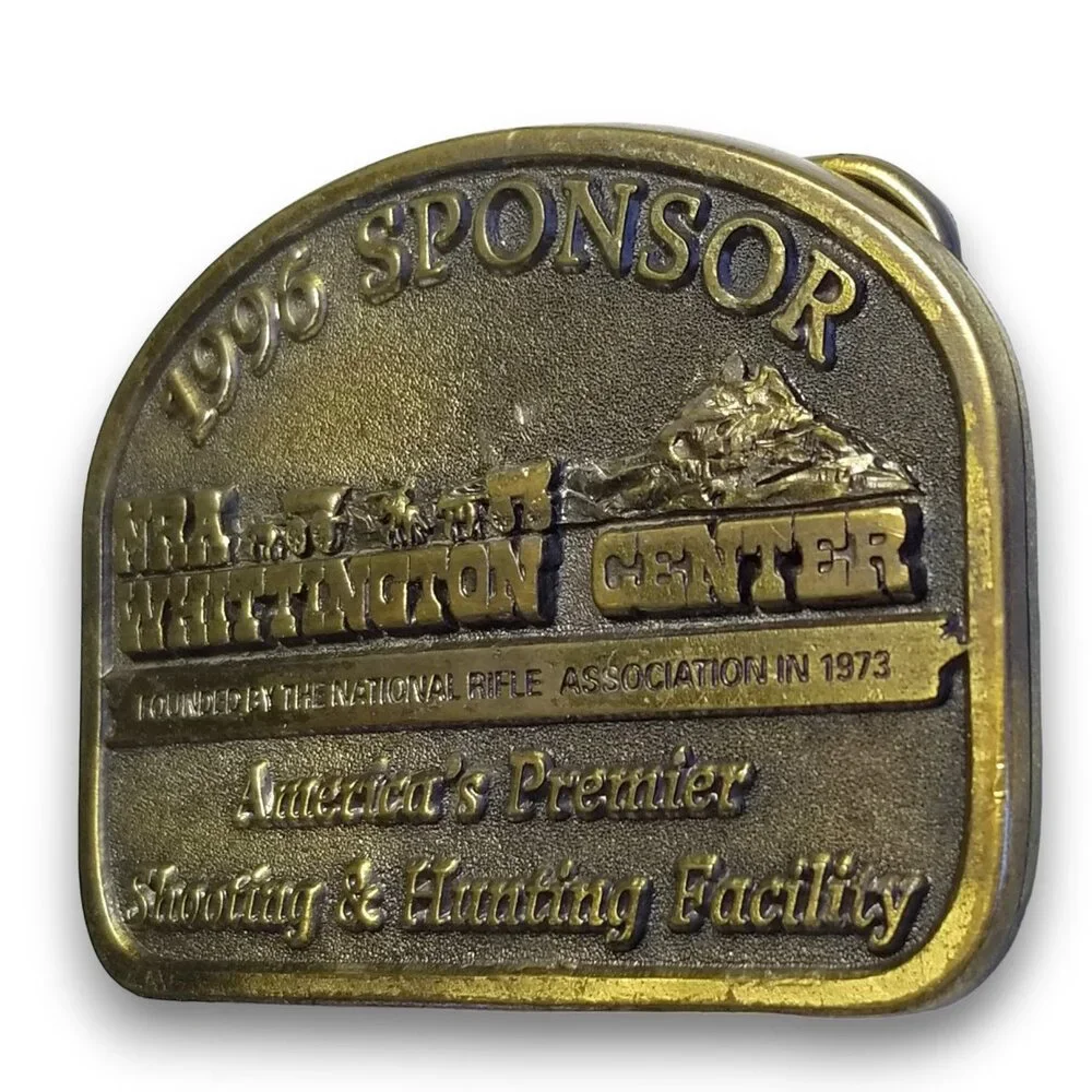 Belt Buckle Solid Brass 1996 Sponsor NRA Whittington Center Shooting And Hunting